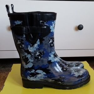 Capelli Blue Floral Rain Boots